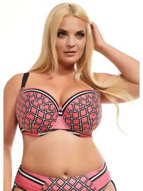 Bikinitop "Tanzania" koraalrood/zwart