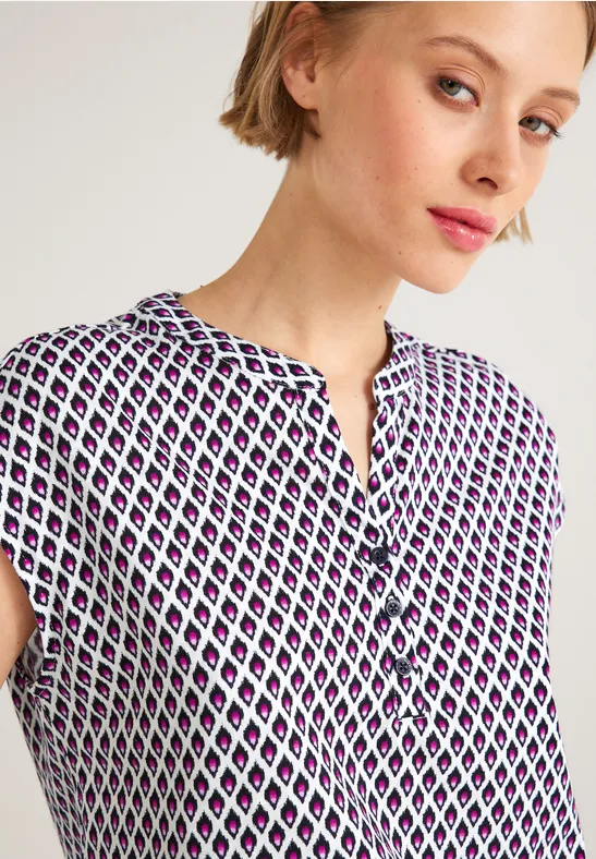 Street One Shirt met print en split bij de hals